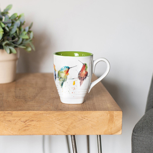 Dean Crouser Stoneware Watercolor Hummers on a Wire Mug 16oz slide 