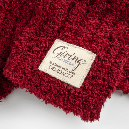 Giving Collection Red Ribbed Throw Blanket 52" x 62" slide 
