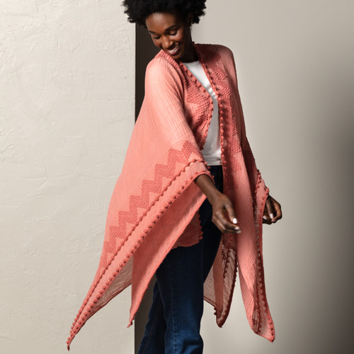 Textured Duster - Coral slide 