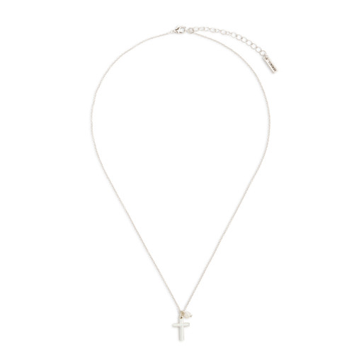 Dainty Cross Necklace - Silver slide 