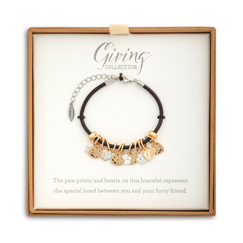 Charm Bracelet - Paw Print and Heart slide 
