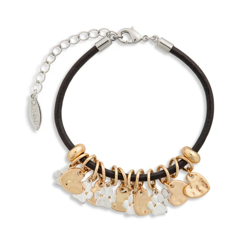Charm Bracelet - Paw Print and Heart slide 