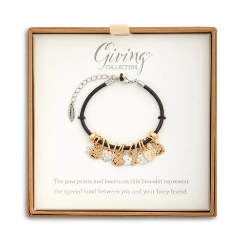 Charm Bracelet - Paw Print and Heart slide 