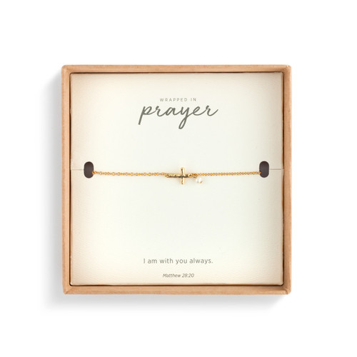 Dainty Cross Bracelet - Gold slide 
