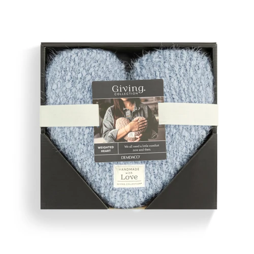 Giving Collection Soft Blue Weighted Giving Heart 1.85lb slide 