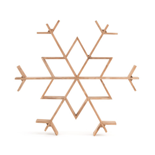 Snow Day Large Wood Snowflake Wall Shelf 27" x 27" slide 