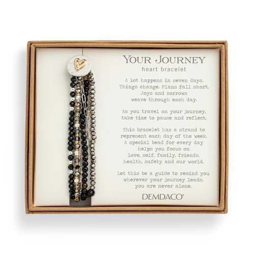 Your Journey Black Adjustable Beaded Love Bracelet 7" slide 