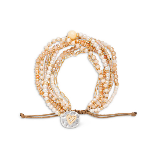 Your Journey Champagne Adjustable Beaded Love Bracelet 7" slide 