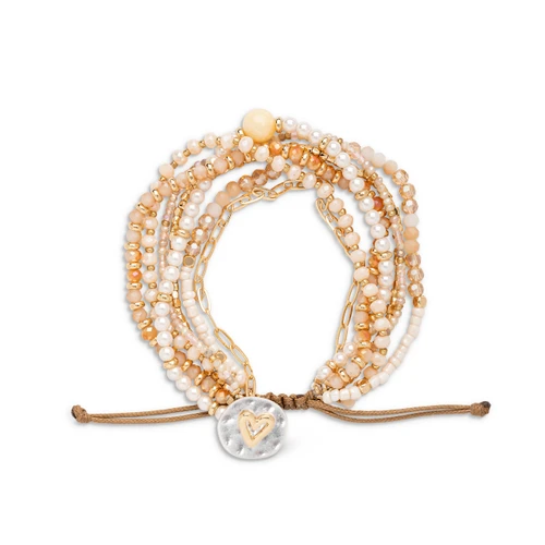 Your Journey Champagne Adjustable Beaded Love Bracelet 7" slide 