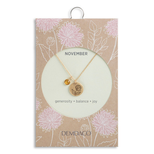 Birthstone Charm Necklace - November slide 