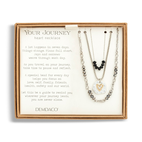 Beaded Love Necklace - Black slide 