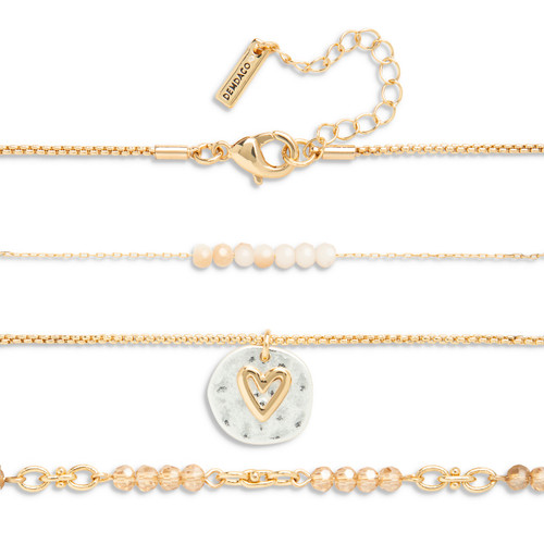 Your Journey Champagne Adjustable Beaded Love Necklace 24" slide 