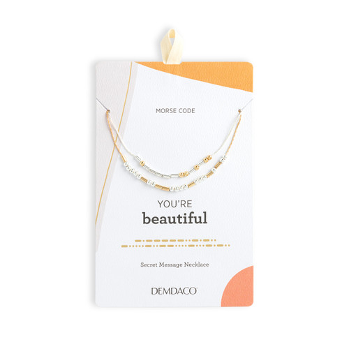 Morse Code Necklace - You're Beautiful slide 