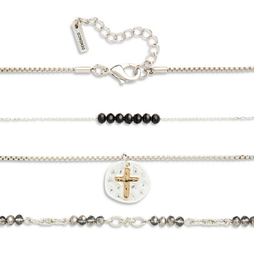 Beaded Prayer Necklace - Black slide 