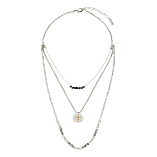 Beaded Prayer Necklace - Black slide 