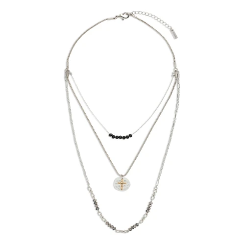 Beaded Prayer Necklace - Black slide 