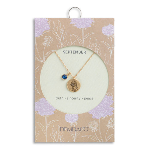 Birthstone Charm Necklace - September slide 
