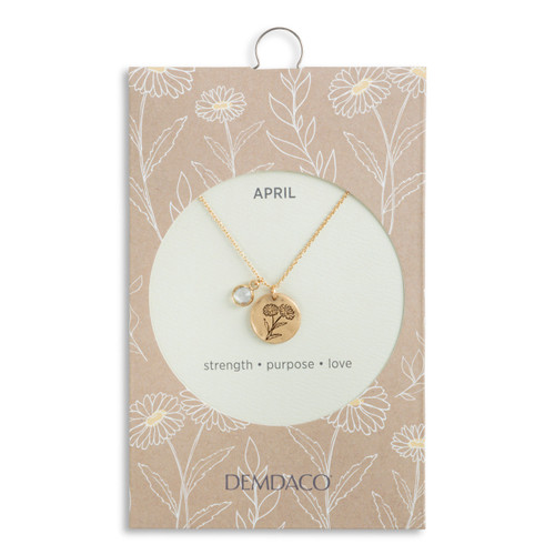 Birthstone Charm Necklace - April slide 