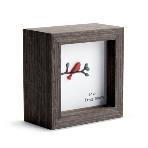 Sharon Nowlan Collection Red Cardinal Love From Above Shadowbox 4" x 4" slide 