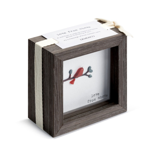 Sharon Nowlan Collection Red Cardinal Love From Above Shadowbox 4" x 4" slide 