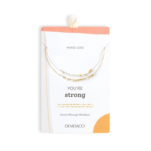 Morse Code Necklace - You're Strong slide 