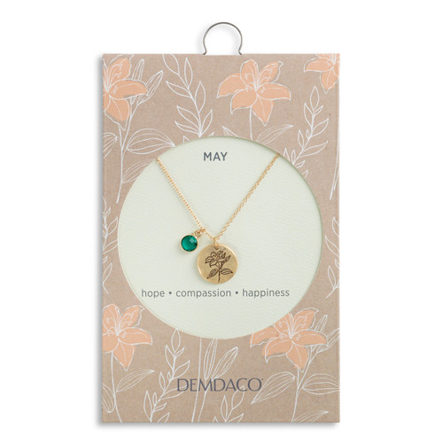 Birthstone Charm Necklace - May slide 