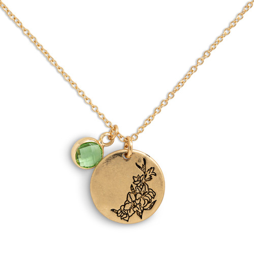 Birthstone Charm Necklace - August slide 