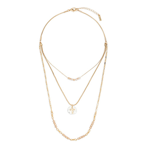 Beaded Prayer Necklace - Champagne slide 