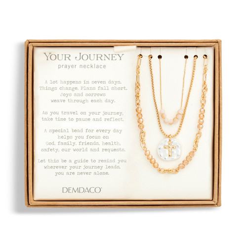 Beaded Prayer Necklace - Champagne slide 