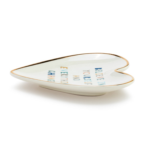 Believe in Yourself Art Heart Trinket Dish slide 