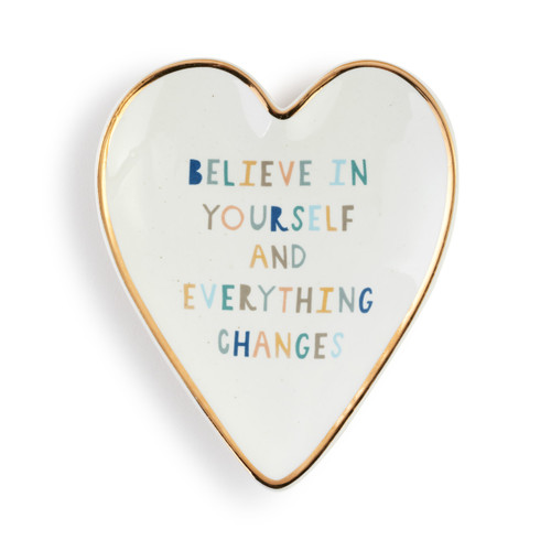 Believe in Yourself Art Heart Trinket Dish slide 