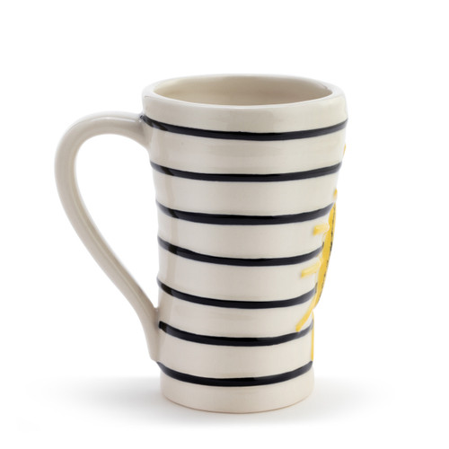 Tracy Pesche Stoneware Yellow Sun & Stripes Mug 15oz slide 