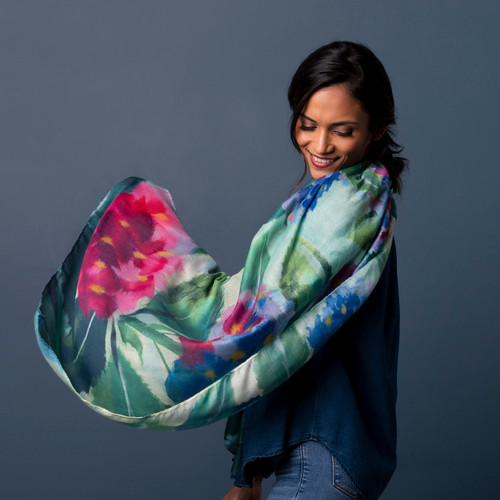 ArtLifting Rectangle Scarf Hydrangea Ajisai slide 