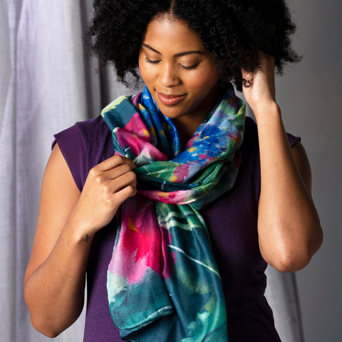 ArtLifting Rectangle Scarf Hydrangea Ajisai slide 