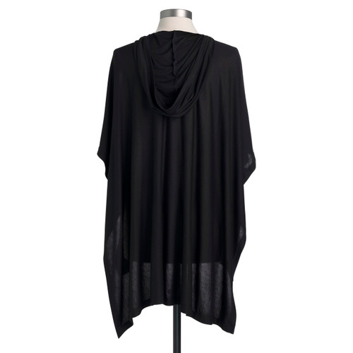 Bamboo Hooded Poncho- Black slide 