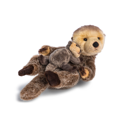Animalcraft Otter and Baby Stuffed Animal  13" x 6" slide 