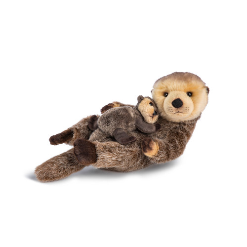 Animalcraft Otter and Baby Stuffed Animal  13" x 6" slide 