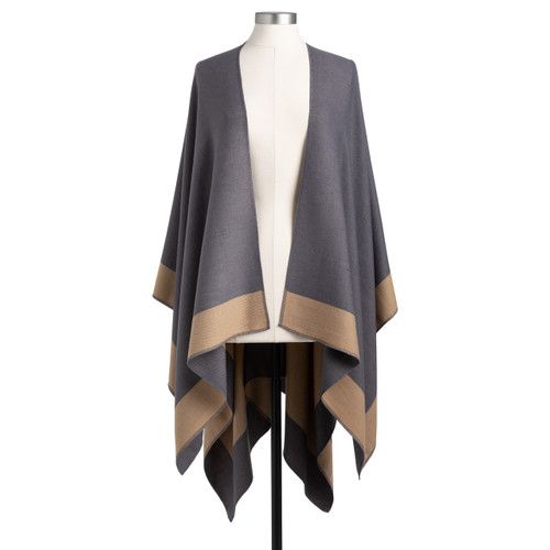 Reversible Kimono - Camel and Gray slide 