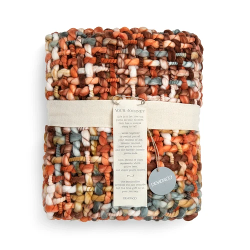 Your Journey Terracotta Woven Throw Blanket 38" x 50" slide 