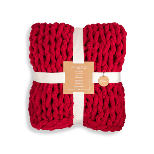 Comfort Collection Cranberry Chunky Knit Throw Blanket 65" x 70" slide 
