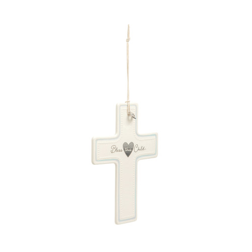 Bless This Child Wall Cross - Blue slide