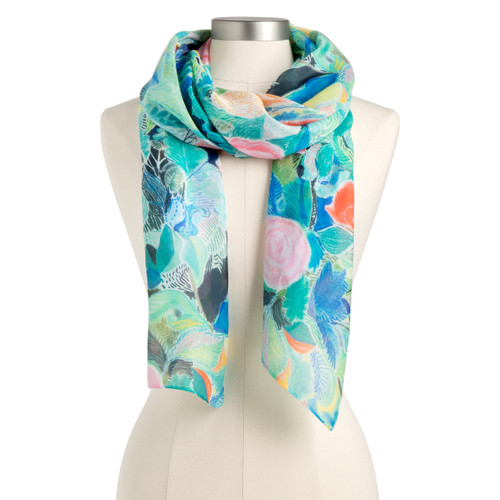 ArtLifting Rectangle Scarf - Floral Black slide 