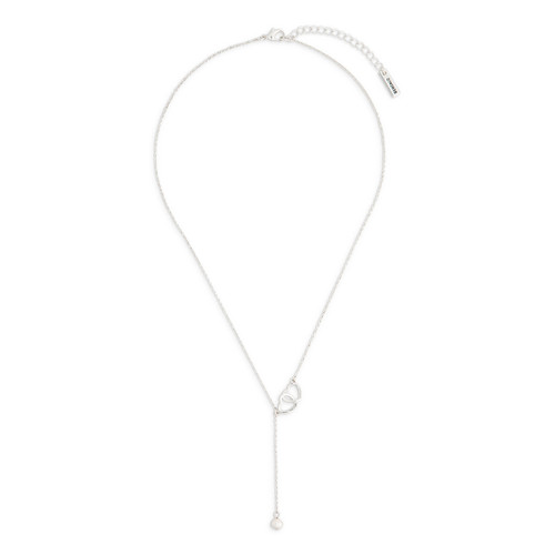 Dainty Double Heart Necklace-Silver slide 