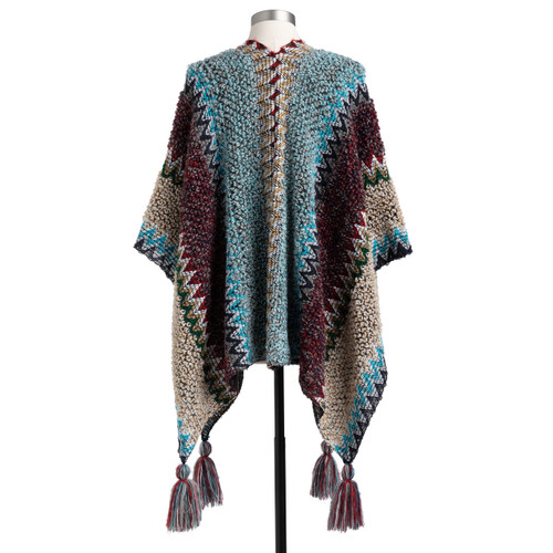 ZigZag Boucle Kimono - Turquoise Mix slide 