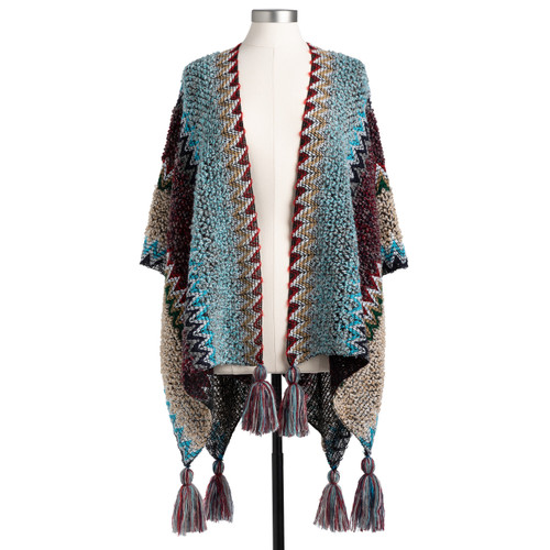 ZigZag Boucle Kimono - Turquoise Mix slide 