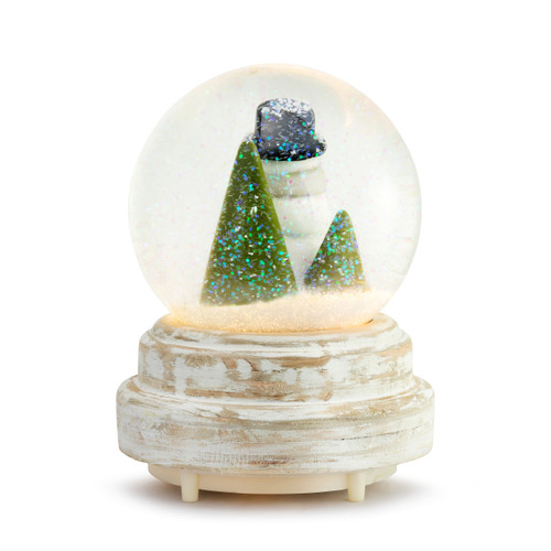 Snow Day Holiday Lit Musical Snowman Snow Globe 4" x 4.25" x 6" slide