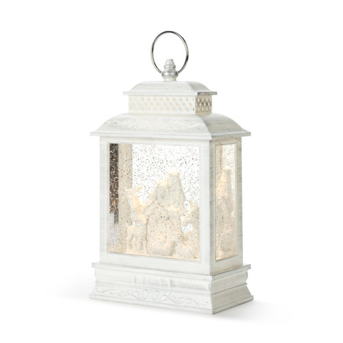 Faithful Finds Holiday Lit Nativity Stable Scene Lantern 6.25" x 10" slide 