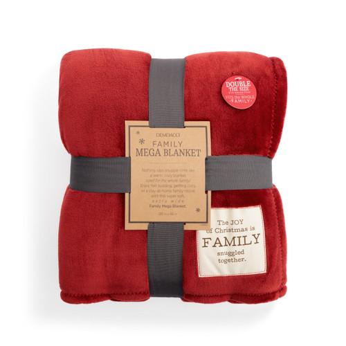 Cozy Time Red Family Christmas Joy Mega Blanket 60" x 120" slide 