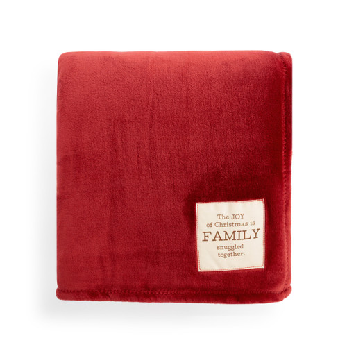 Cozy Time Red Family Christmas Joy Mega Blanket 60" x 120" slide 