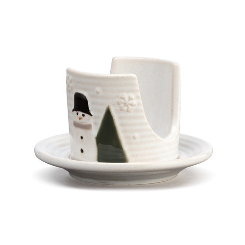 Snow Day Ceramic Soap and Sponge Holder slide 